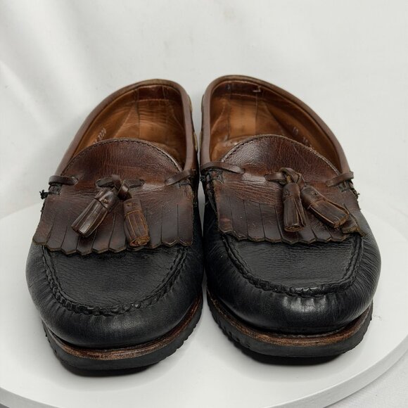 Allen Edmonds Shoes Nashua Tassle Loafers 10 3E Men’s Black & Brown Leather - Picture 3 of 8